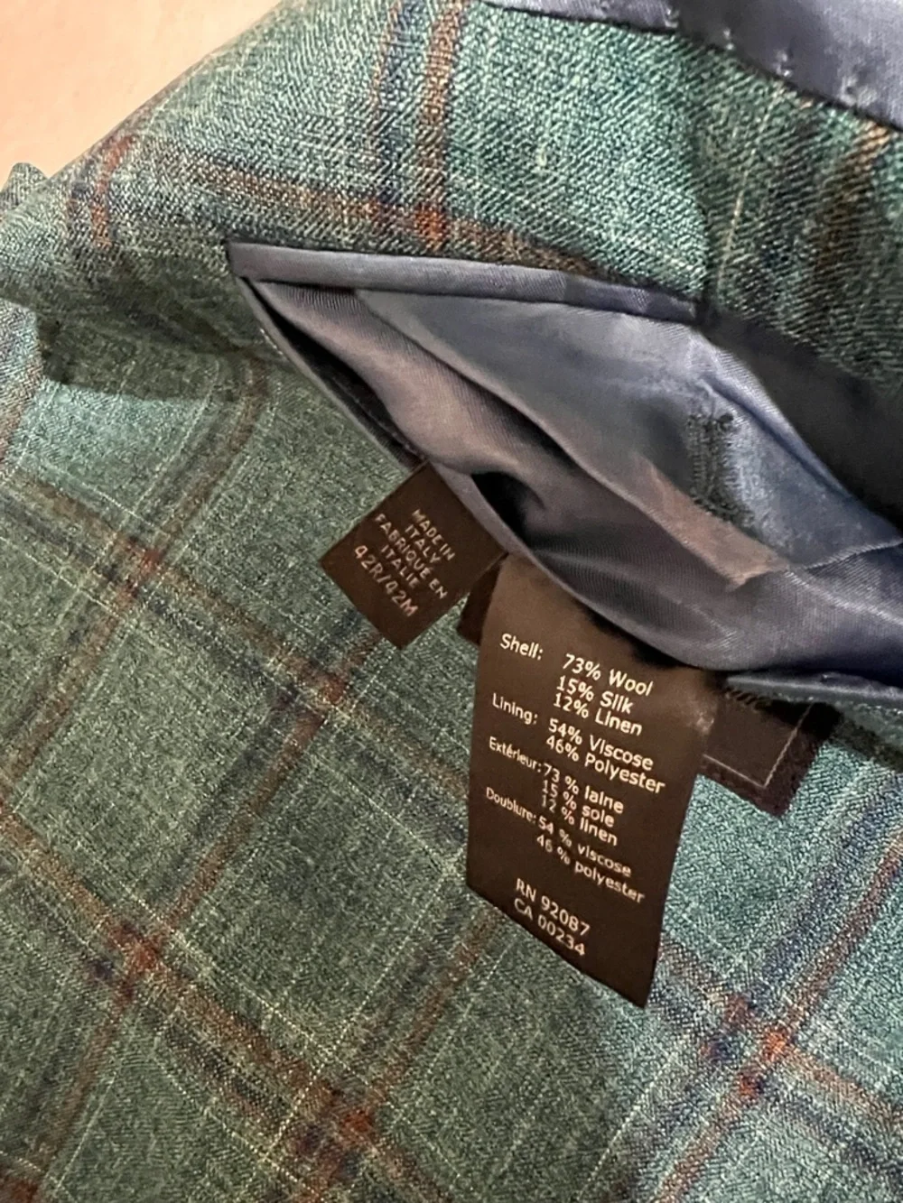 Saks Fifth Avenue x Loro Piana Tailored Cropped Silk/Wool/Linen Blazer READ DESC